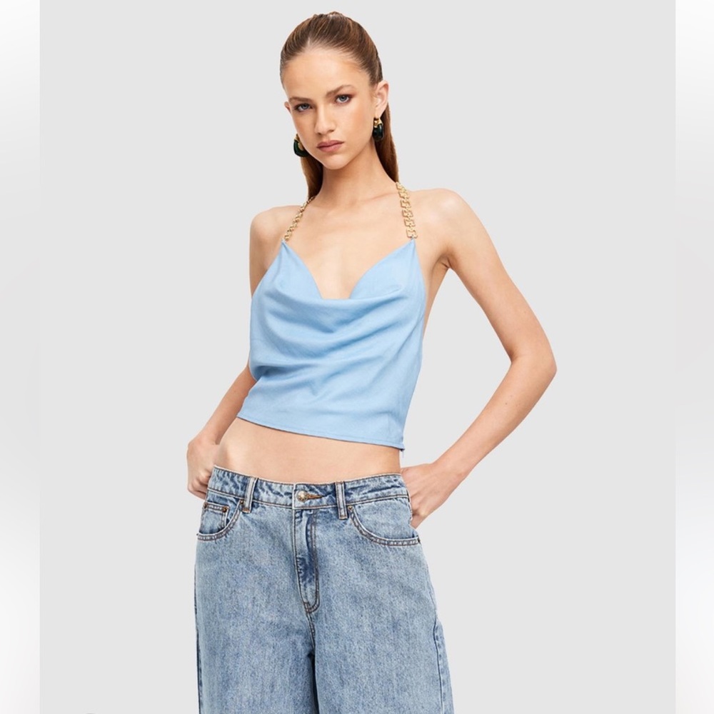 Lioness Cowl Neck Powder Blue top